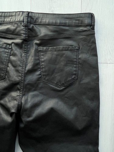 Leather look black jeans - leather,