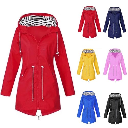 Womens raincoat zip parka coat - womens,