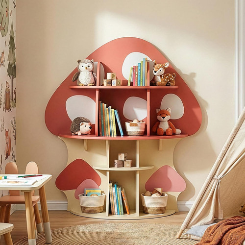 Children mushroom bookcase - mushroom,