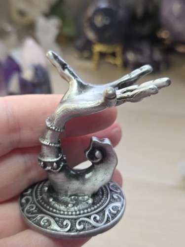 Crystal sphere stand - crystal, silver