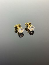 18Ct Real Gold Plated Cubic Zirconia Stud Diamond Earrings Ref:-582