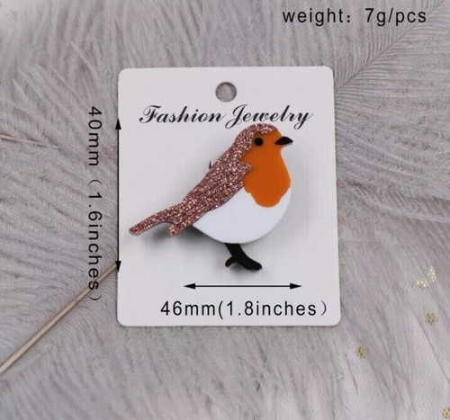Robin bird brooch christmas - bird,