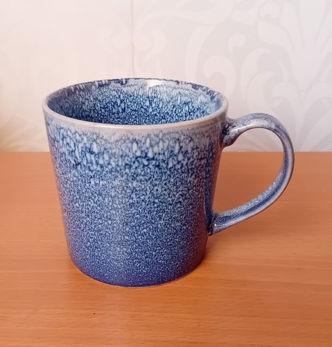 Large blue stoneware mug - , tea