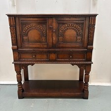 Titchmarsh And Goodwin Carved Oak Wine Cabinet/cocktail Antique