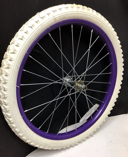 Bicycle front purple wheel - front,