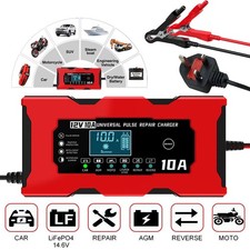 12V 10A Car Battery Charger Pulse Repair Smart Battery Charging Lithium Charger