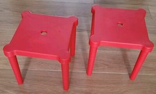 Kids IKEA UTTER 2x PLASTIC Stools SCREW IN LEGS - Red