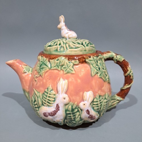 Vintage majolica tea pot - vintage,