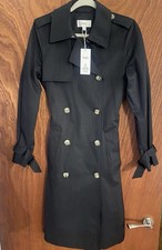 Marks And Spencer Ladies Trench Coat, Mac, Black, Size UK10 RRP £80