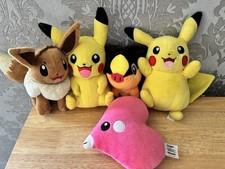 Pokemon Plush Soft Toy Bundle X5 Pikachu, Eevee, Tepig & Luvdisc 