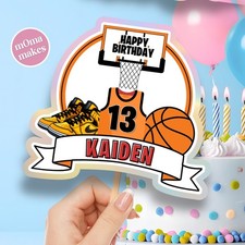 Basketball cake topper - personalised sports birthday cake decoration