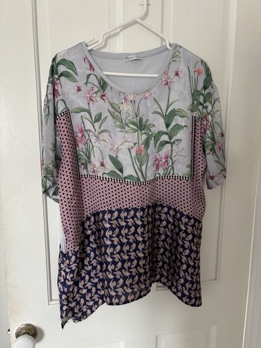 Zara floral patchwork top size - patchwork,