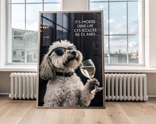Trendy Poodle Drinking