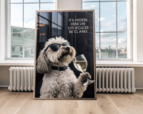 Trendy poodle drinking - poodle,