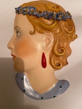 Art Deco Royal Dux Lady Face Mask Pat Number 15503