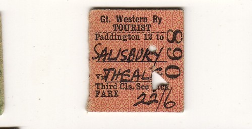 Railway ticket gwr tourist - railway,