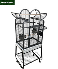 WUNDAPETS WINDSOR SMALL MEDIUM PARROT BIRD CAGE QUALITY ANTIQUE BLACK ON WHEELS