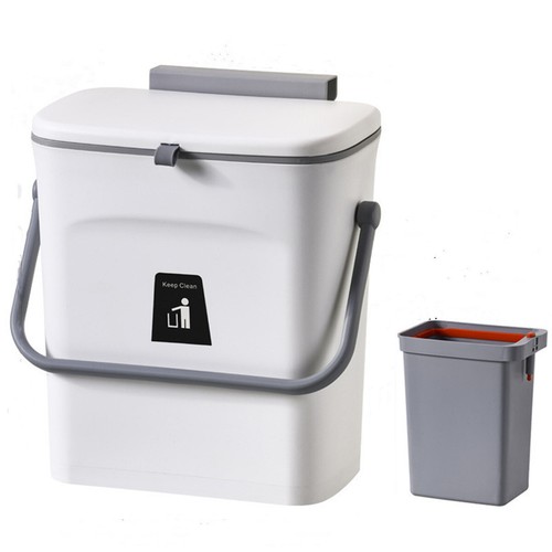 Wall waste bin with lid - waste,