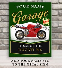 PERSONALISED MOTORCYCLE DUCATI 916  GARAGE SHED  Retro Metal SIGN VB010