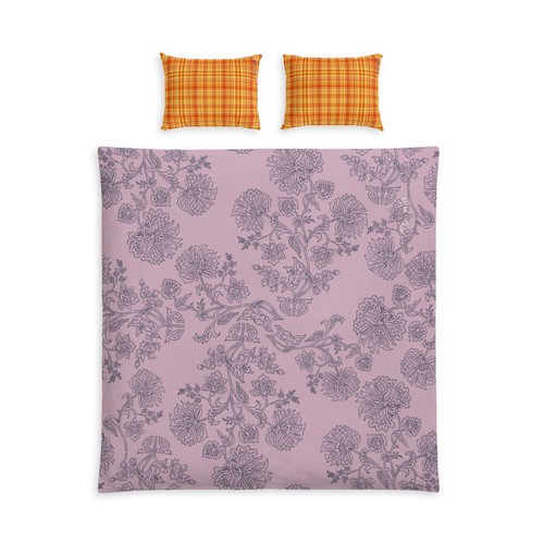 Cotton bed set - cotton, lilac