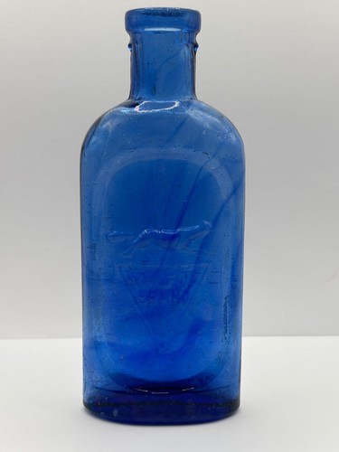Old blue glass - , advertising