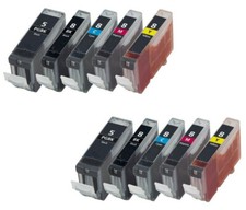 10x PGI-5 /CLI-8 Ink Cartridges for Canon Pixma iP4300 iP5300 iP7600 MP610 MP950