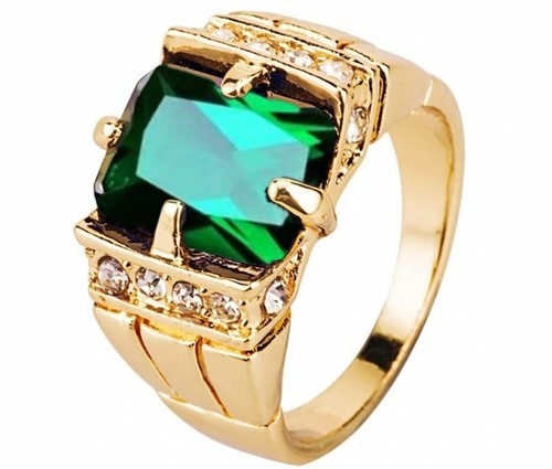 18k gold emerald cut - 18k, cz