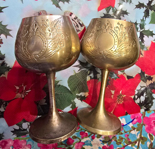 Pair silver plate floral - pair,