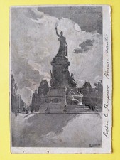 Old postcard Paris drawing