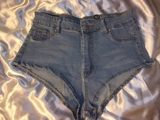 Waist Hot Pants Mini Jeans