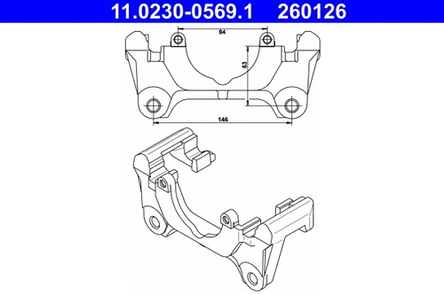 Front bracket brake caliper - front,