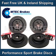 VW Golf mk5 R32 3.2 Black Front & Rear Drilled Brake Discs with  Brembo Pads