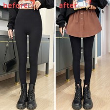 Lady Elastic Waist Fake Hem