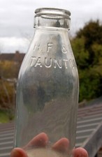 nice rare 1950's H.F. & D. dairy of Taunton milk bottle 1/2