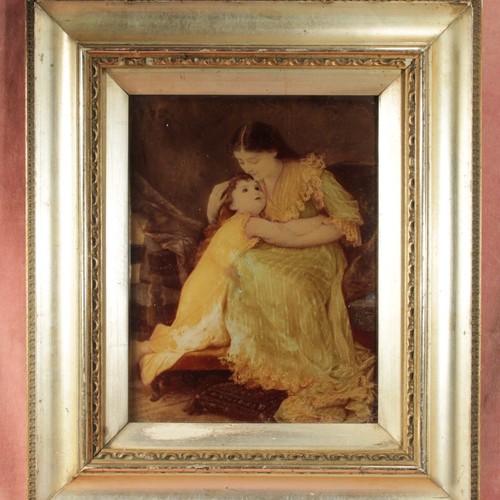 Antique crystoleum glass print - antique,