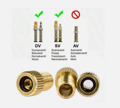 Brass adaptor presta to - adaptor,