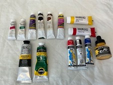 Mixed Job Lot 14 x Winsor & Newton, Daler Rowney, Golden Acrylic Paints