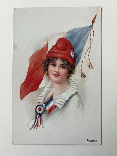 Ww1 french patriotic postcard - ww1,