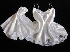White Satin Cami Pyjamas L