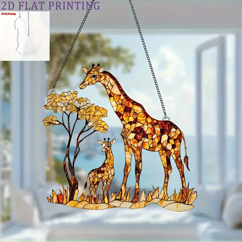 Giraffe and calf - and, african