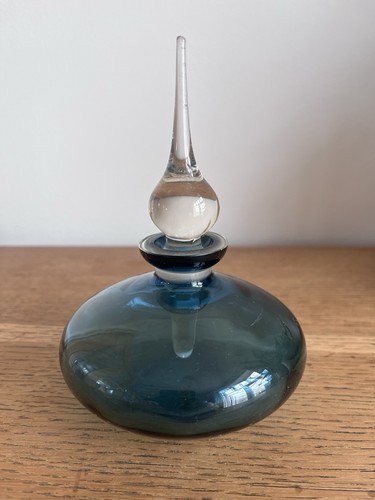 Vintage art glass blue perfume - vintage,