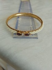 Pearl Ruby Diamond Type Bracelet  Gold Coloured Inner Price £ 25.38 small size
