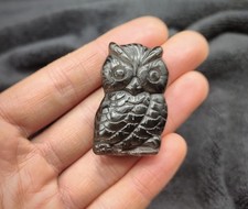 Silver black obsidian owl - black,