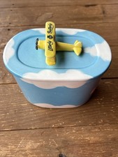 Vintage Utterly Butterly Large Butter Dish Aeroplane Flying Lid