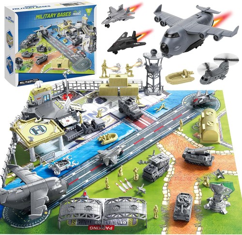 Military base playset with - base,