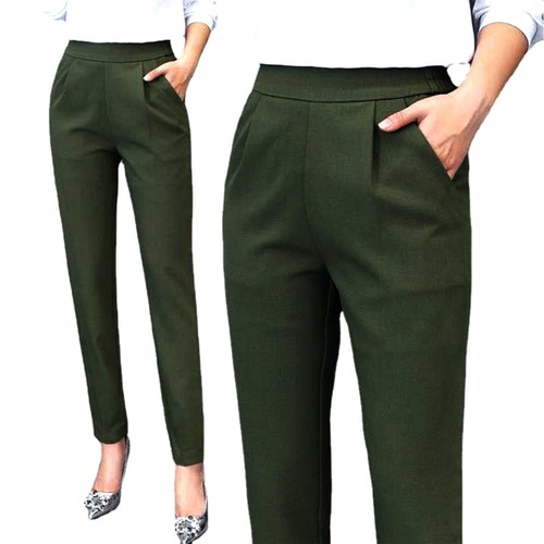Half elastic waist trousers - elastic,