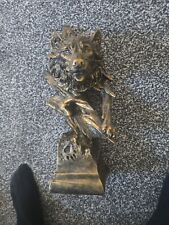 Mukemel The fierce stalker 15.75 inch,Home Décor, Handmade Statue Wolf sculpture