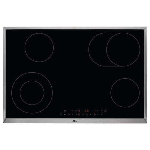Aeg 77cm ceramic hob - aeg, black