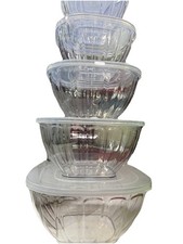 5Pieces Air Tightly Containers with Lids Storage Box Snacks Salad Desserts Food