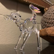 Swarovski Crystal Disney's Bambi with Butterfly 3 7/8" Figurine #943951 Pristine